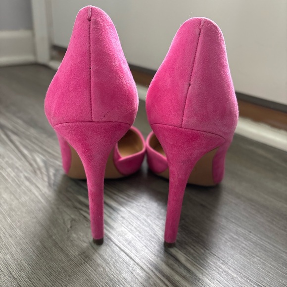 Jessica Simpson Prizma Hot Shot Pink Suede Pump Sz 7.5 - Picture 6 of 9